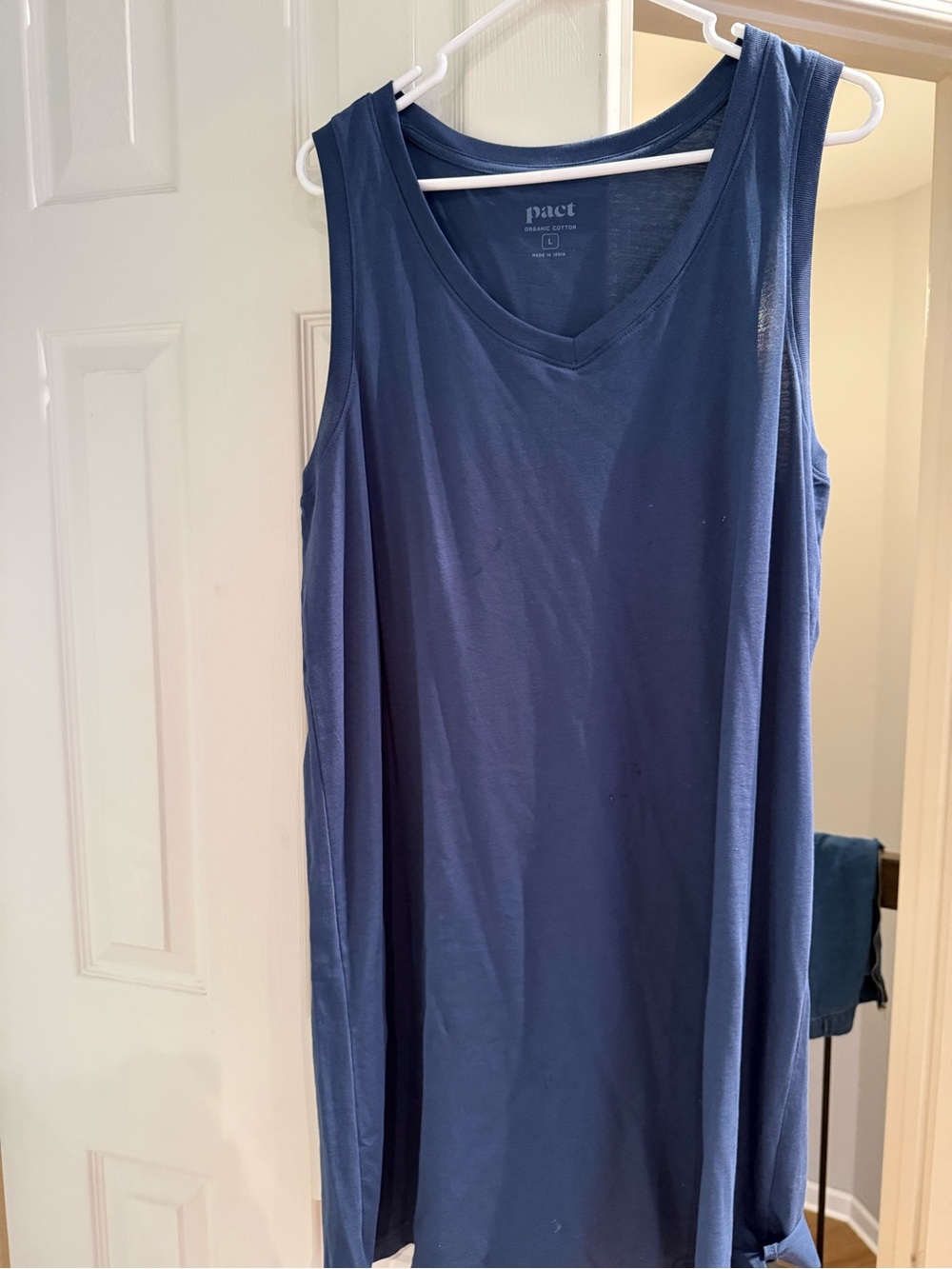 Pact Blue Sleeveless V-Neck Dress